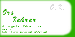 ors kehrer business card